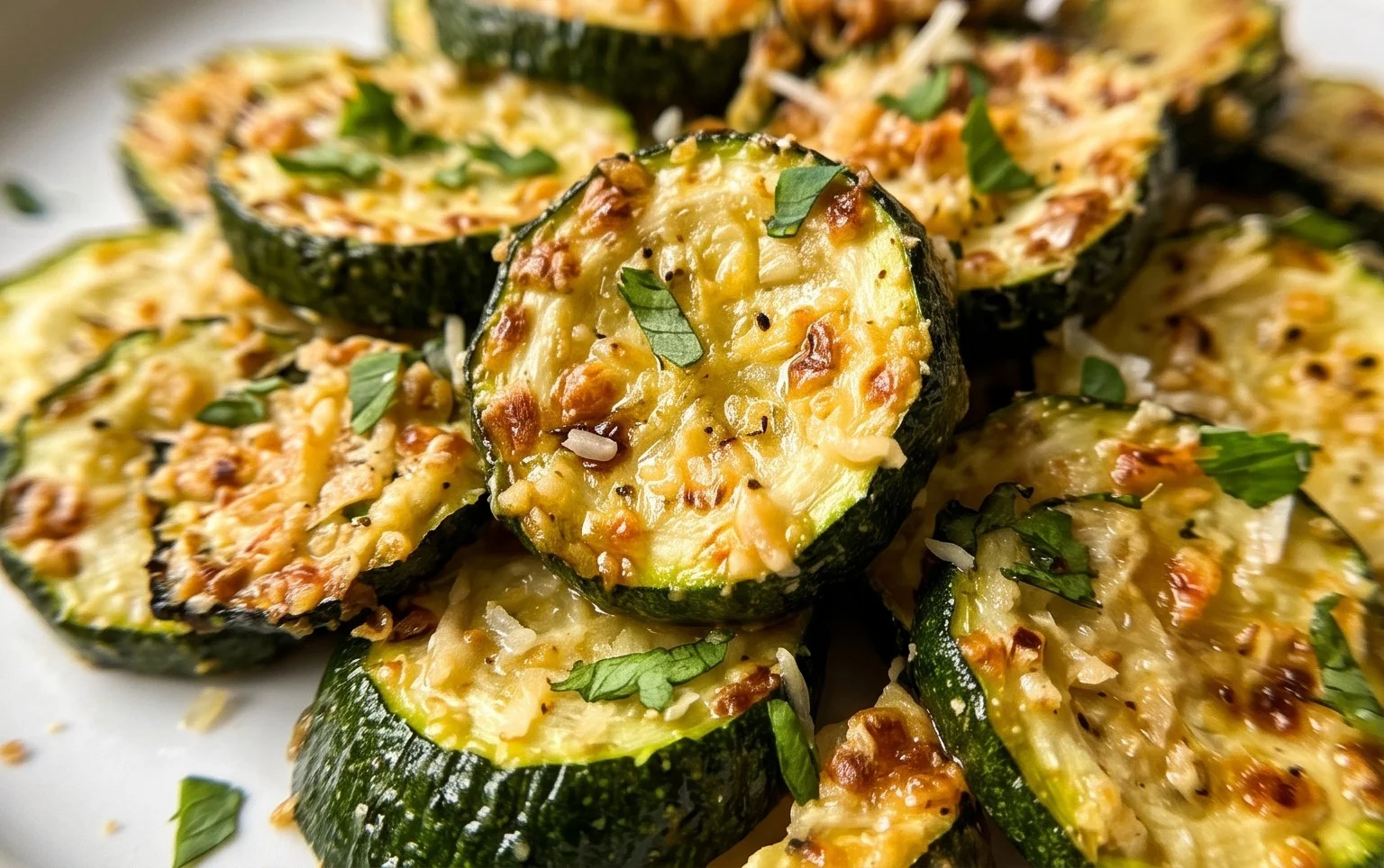 Irresistibly Crunchy Garlic Parmesan Roasted Zucchini