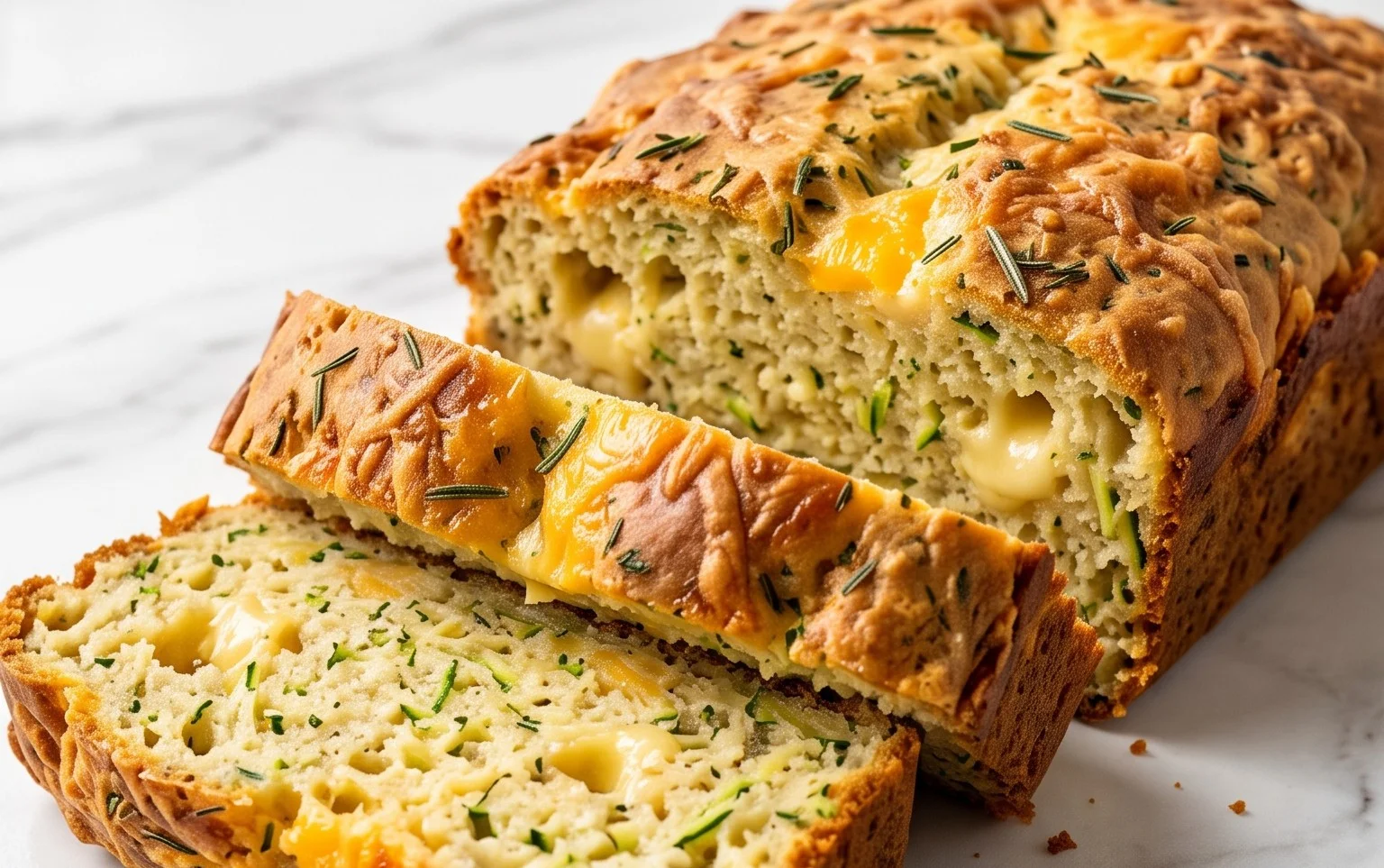 Pain sans alcool à la courgette, cheddar & herbes